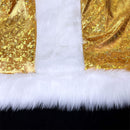 Adult Men Gold Deluxe Velvet Christmas Party Santa Claus Cosplay Premium Suit - AwwwCos