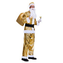 Adult Men Gold Deluxe Velvet Christmas Party Santa Claus Cosplay Premium Suit - AwwwCos