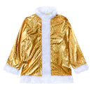 Adult Men Gold Deluxe Velvet Christmas Party Santa Claus Cosplay Premium Suit - AwwwCos