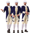 Adult Men Military Cosplay Costume Colonial Uniform Blue Coat Ivory Vest Shorts - AwwwCos