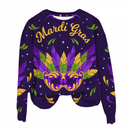 Adult Sweatshirts Round Neck Feather Printing Pullover Carnival Party Top - AwwwCos