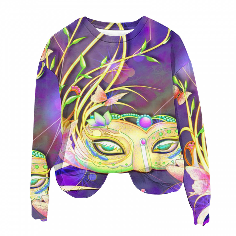 Adult Sweatshirts Round Neck Feather Printing Pullover Carnival Party Top