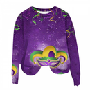 Adult Sweatshirts Round Neck Feather Printing Pullover Carnival Party Top - AwwwCos