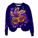 Adult Sweatshirts Round Neck Feather Printing Pullover Carnival Party Top - AwwwCos