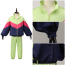 Adult Unisex 80s Retro Hip Hop Disco Green Tracksuit Colorblock Outfits - AwwwCos