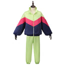Adult Unisex 80s Retro Hip Hop Disco Green Tracksuit Colorblock Outfits - AwwwCos