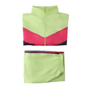 Adult Unisex 80s Retro Hip Hop Disco Green Tracksuit Colorblock Outfits - AwwwCos