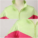 Adult Unisex 80s Retro Hip Hop Disco Green Tracksuit Colorblock Outfits - AwwwCos