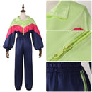 Adult Unisex 80s Retro Hip Hop Disco Navy Blue Tracksuit Colorblock Outfits - AwwwCos