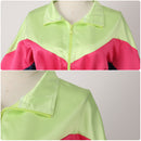 Adult Unisex 80s Retro Hip Hop Disco Navy Blue Tracksuit Colorblock Outfits - AwwwCos