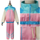 Adult Unisex 80s Retro Hip Hop Disco Pink Tracksuit Colorblock Outfits - AwwwCos