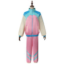 Adult Unisex 80s Retro Hip Hop Disco Pink Tracksuit Colorblock Outfits - AwwwCos