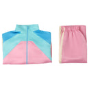 Adult Unisex 80s Retro Hip Hop Disco Pink Tracksuit Colorblock Outfits - AwwwCos