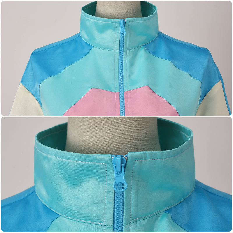 Adult Unisex 80s Retro Hip Hop Disco Pink Tracksuit Colorblock Outfits - AwwwCos