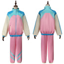 Adult Unisex 80s Retro Hip Hop Disco Pink Tracksuit Colorblock Outfits - AwwwCos