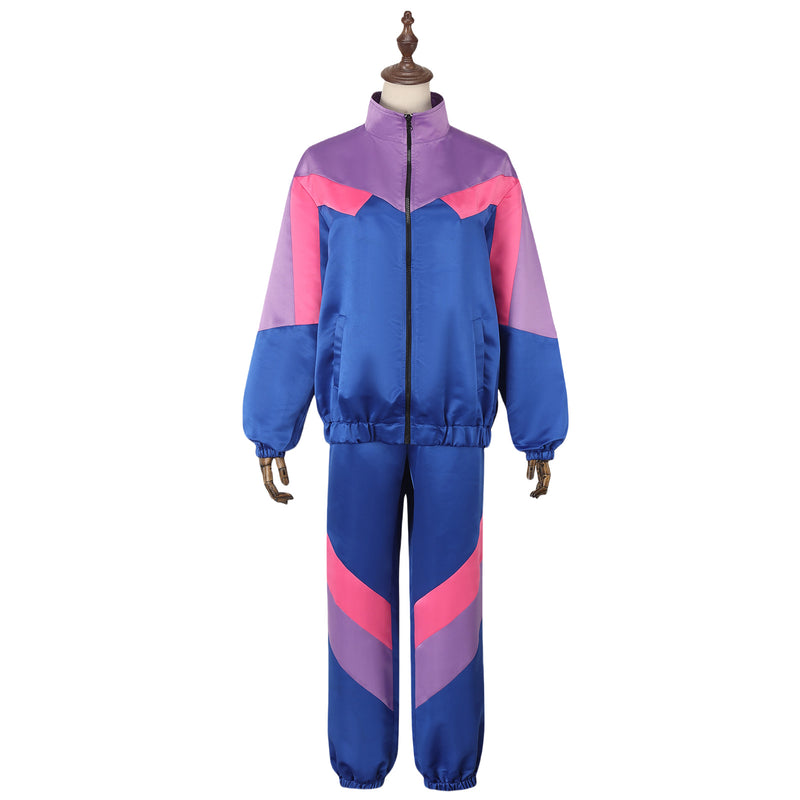 Adult Unisex 80s Retro Hip Hop Disco Royal Blue Tracksuit Colorblock Outfits - AwwwCos