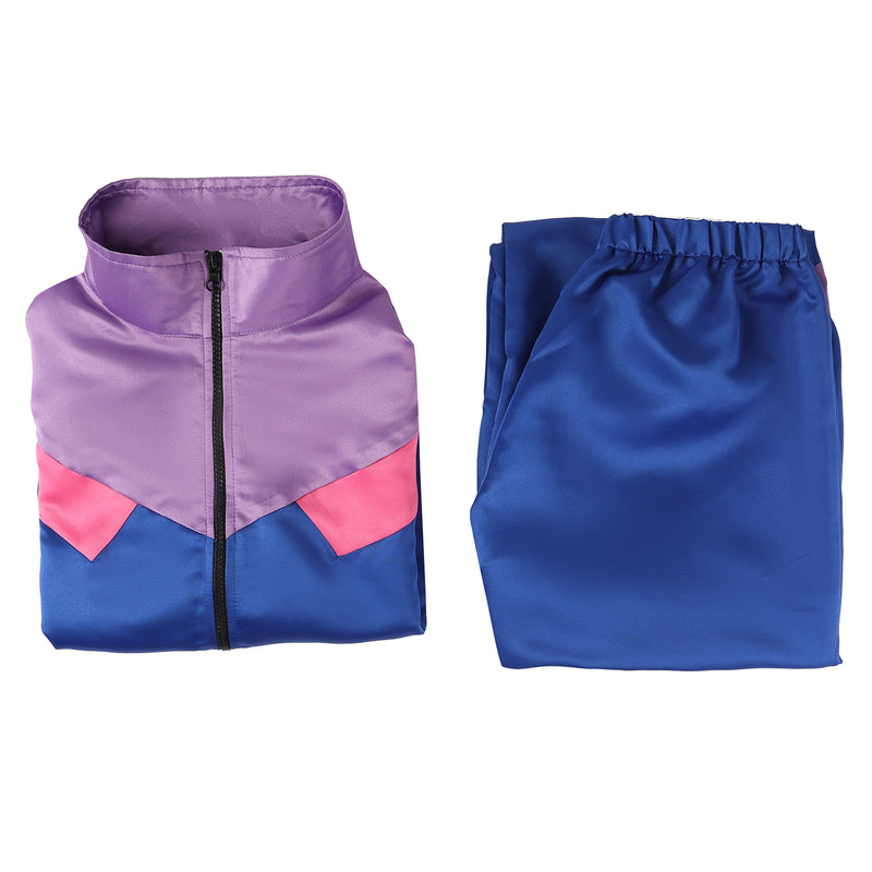 Adult Unisex 80s Retro Hip Hop Disco Royal Blue Tracksuit Colorblock Outfits - AwwwCos