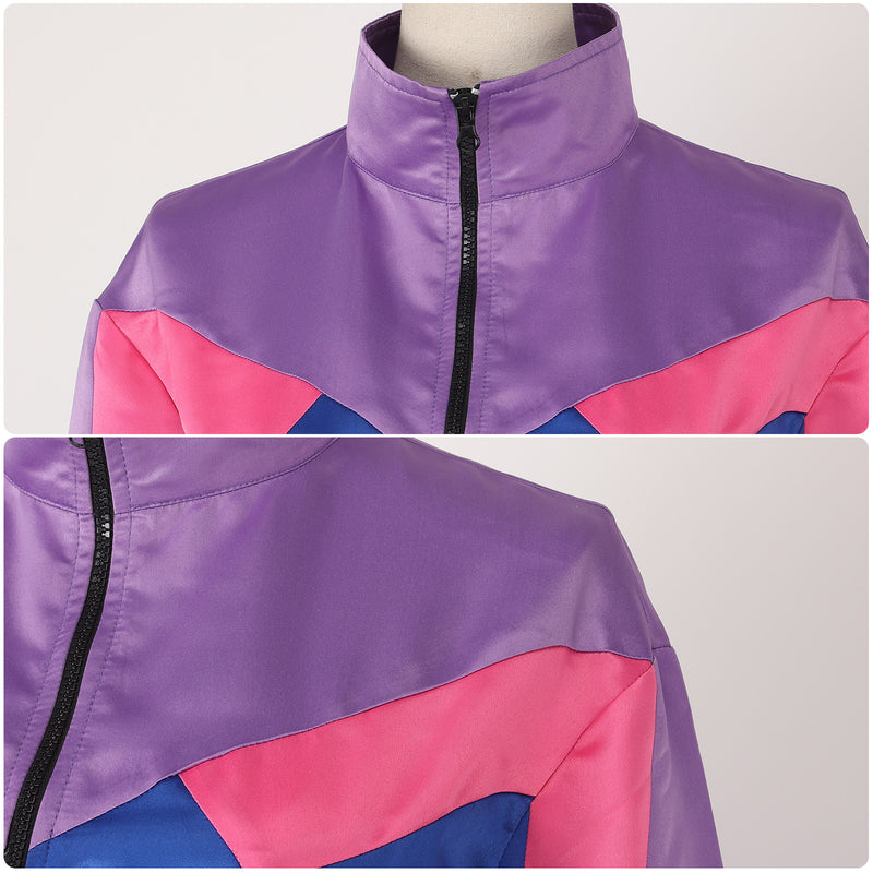 Adult Unisex 80s Retro Hip Hop Disco Royal Blue Tracksuit Colorblock Outfits - AwwwCos