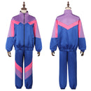 Adult Unisex 80s Retro Hip Hop Disco Royal Blue Tracksuit Colorblock Outfits - AwwwCos