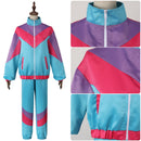 Adult Unisex 80s Retro Hip Hop Disco Tracksuit Colorblock Outfits Set - AwwwCos