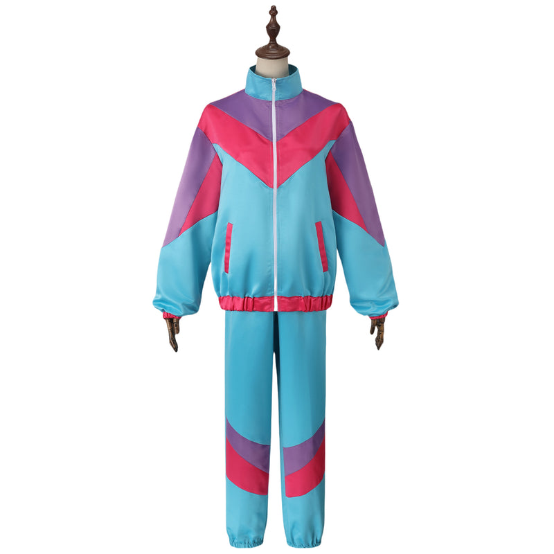 Adult Unisex 80s Retro Hip Hop Disco Tracksuit Colorblock Outfits Set - AwwwCos