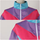 Adult Unisex 80s Retro Hip Hop Disco Tracksuit Colorblock Outfits Set - AwwwCos