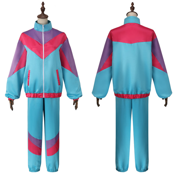 Adult Unisex 80s Retro Hip Hop Disco Tracksuit Colorblock Outfits Set - AwwwCos