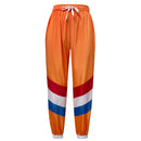 Adult Unisex 80s Retro Hip Hop Disco Tracksuit Orange Colorblock Jacket Pants - AwwwCos