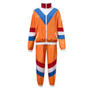 Adult Unisex 80s Retro Hip Hop Disco Tracksuit Orange Colorblock Jacket Pants - AwwwCos