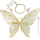 Adult Women 31.5"x18.9" Butterfly Cosplay Fairy Wings Ears Flower Garlands - AwwwCos
