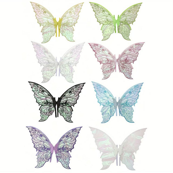 Adult Women 31.5"x18.9" Butterfly Cosplay Fairy Wings Ears Flower Garlands - AwwwCos