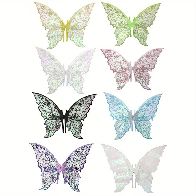 Adult Women 31.5"x18.9" Butterfly Cosplay Fairy Wings Ears Flower Garlands - AwwwCos