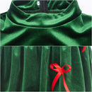 Adult Women Christmas Tree Cosplay Costume Green Dress Hat Red Bowknot - AwwwCos