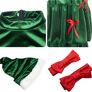 Adult Women Christmas Tree Cosplay Costume Green Dress Hat Red Bowknot - AwwwCos