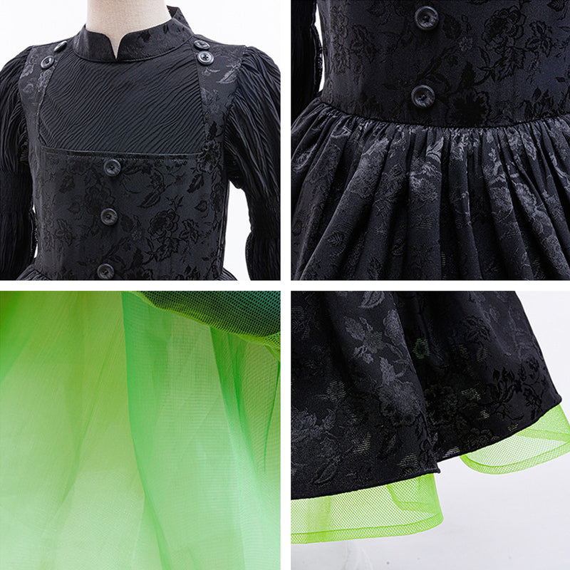 Child Girls Film Wicked Witch Cosplay Costume Black Dress - AwwwCos