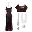 Adult Women Movie Titanic Rose Cosplay Costume Burgundy Red Dress - AwwwCos