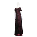 Adult Women Movie Titanic Rose Cosplay Costume Burgundy Red Dress - AwwwCos