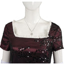 Adult Women Movie Titanic Rose Cosplay Costume Burgundy Red Dress - AwwwCos