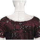 Adult Women Movie Titanic Rose Cosplay Costume Burgundy Red Dress - AwwwCos
