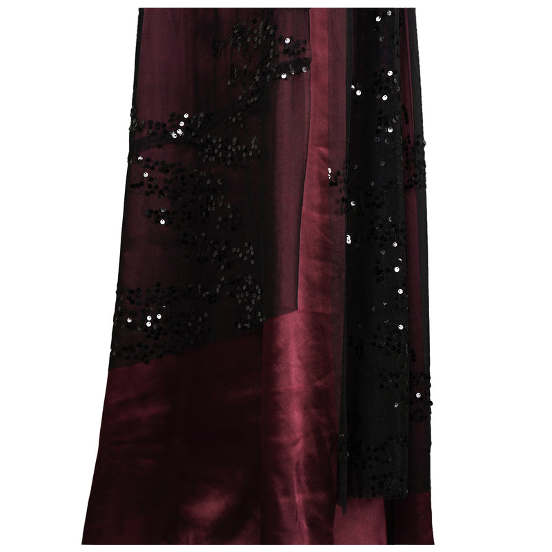Adult Women Movie Titanic Rose Cosplay Costume Burgundy Red Dress