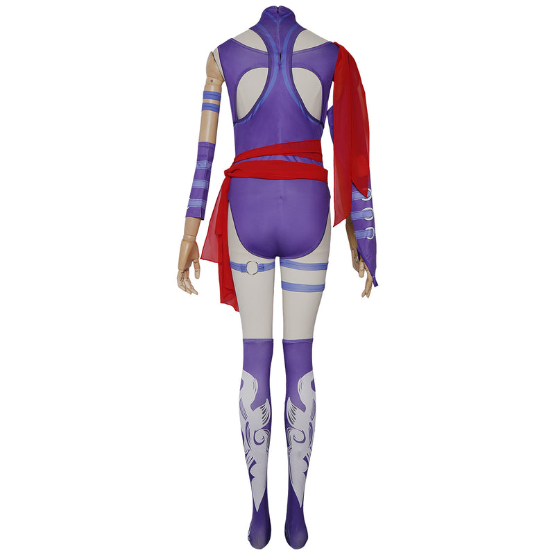 Adult Women Rivals Psylocke Cosplay Costume Purple Jumpsuit