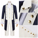 Musical Opera Hamilton Cosplay Costume Medieval Men Blue/White Uniform - AwwwCos