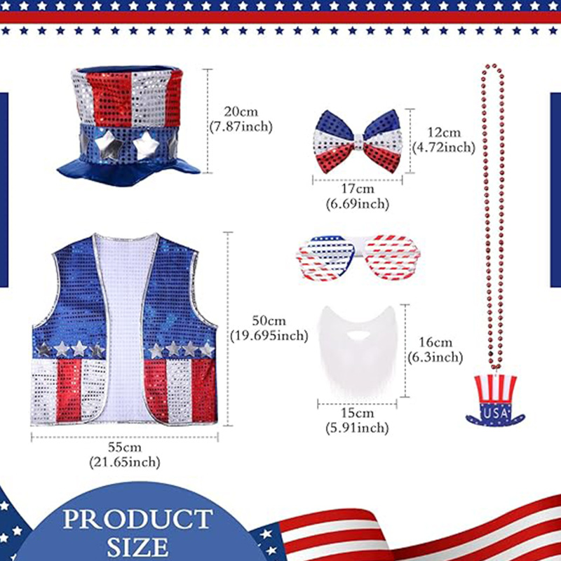 American Independence Day Patriotic Clothing Flag Accessories Party Supplies