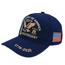 American US 250th Anniversary Hat 1776-2026 Patriotic Eagle Adjustable Cotton Cap