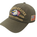 American US 250th Anniversary Hat 1776-2026 Patriotic Eagle Adjustable Cotton Cap