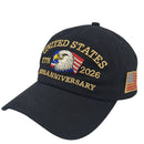 American US 250th Anniversary Hat 1776-2026 Patriotic Eagle Adjustable Cotton Cap