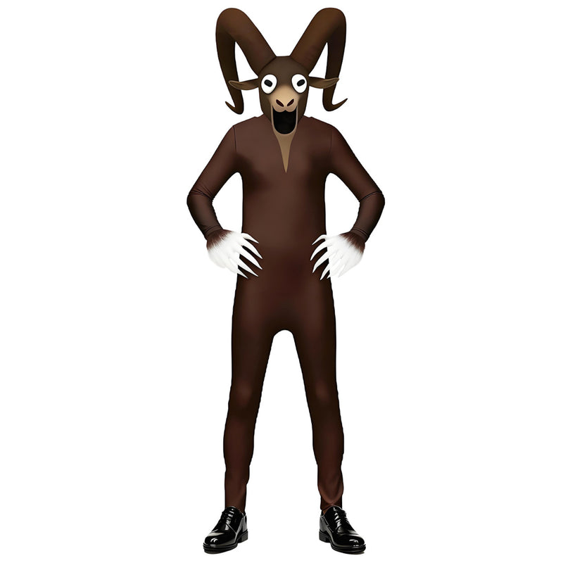 Animal 99 Nights In The Forest Goat Cosplay Costume Brown Jumpsuit - AwwwCos