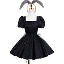 Anime Alien Stage Sua Cosplay Costume Black Square Neckline Dress Headband - AwwwCos