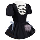 Anime Alien Stage Sua Cosplay Costume Black Square Neckline Dress Headband - AwwwCos