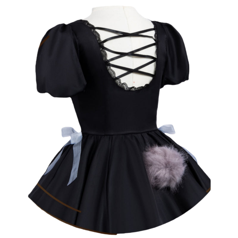 Anime Alien Stage Sua Cosplay Costume Black Square Neckline Dress Headband - AwwwCos